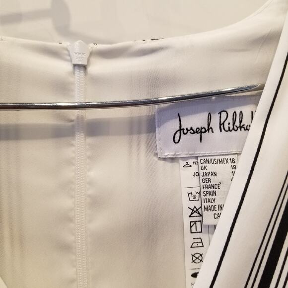 Joseph Ribkoff New Jumpsuit Sleeveless Black White Striped Cropped Plus Size 16 - Picture 12 of 16